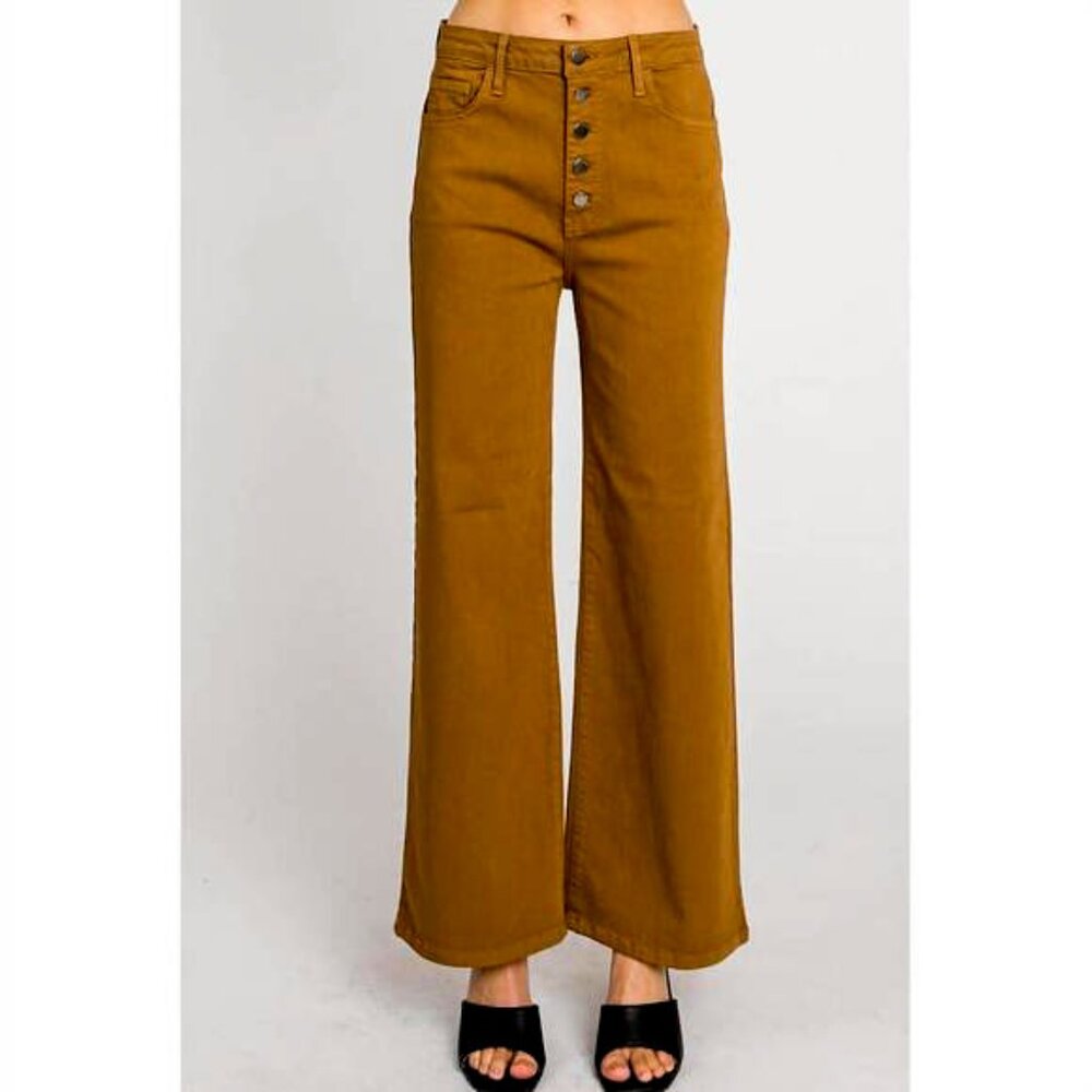 NEW L.T.J genoa fly button jean in camel size 28